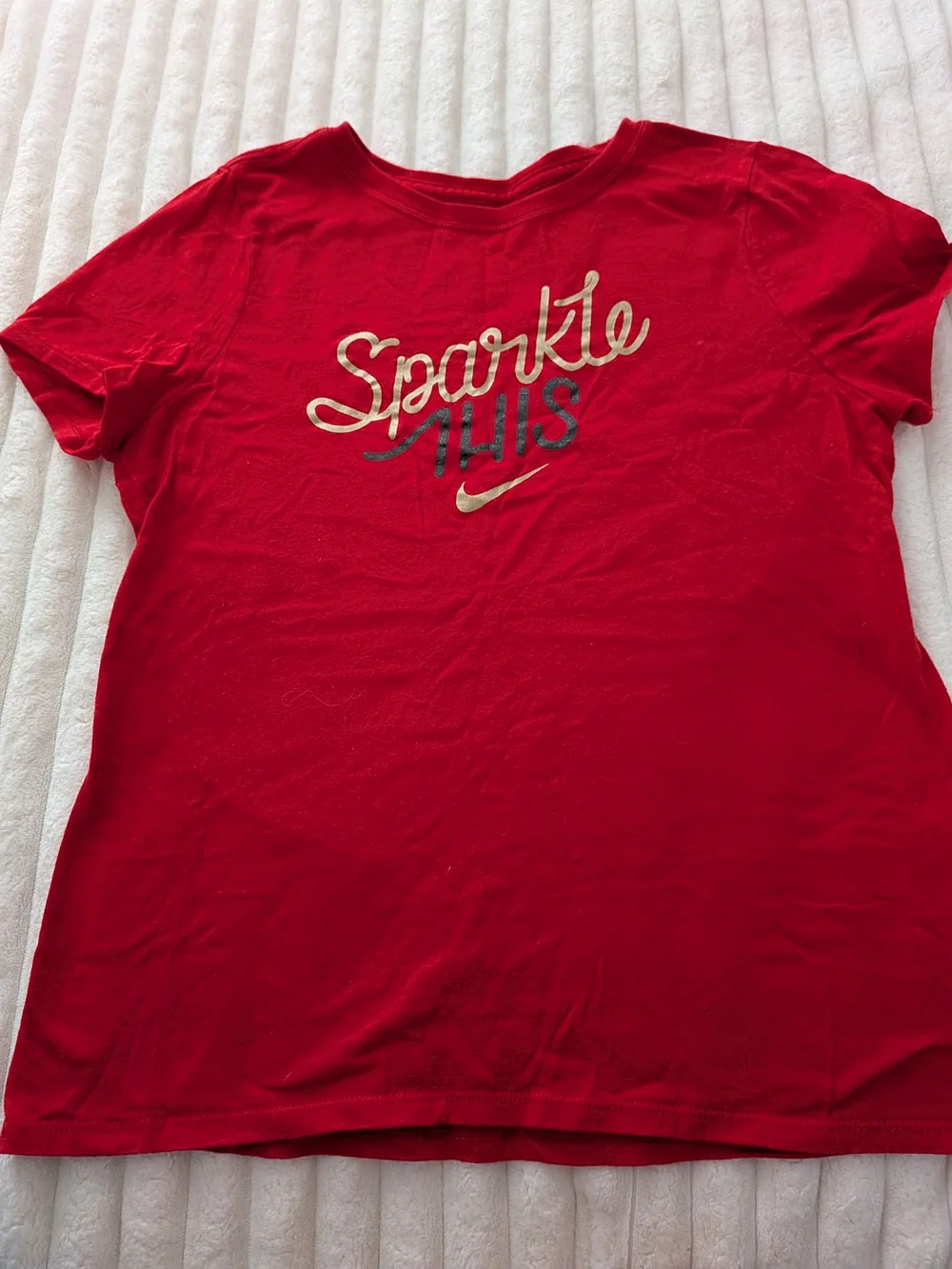 Nike Red Sparkle Graphic Tee
